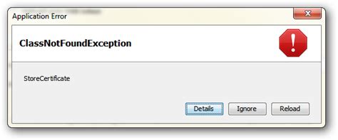 application error classnotfoundexception smart card applet|ClassNotFoundException returned on every Java applet on the .